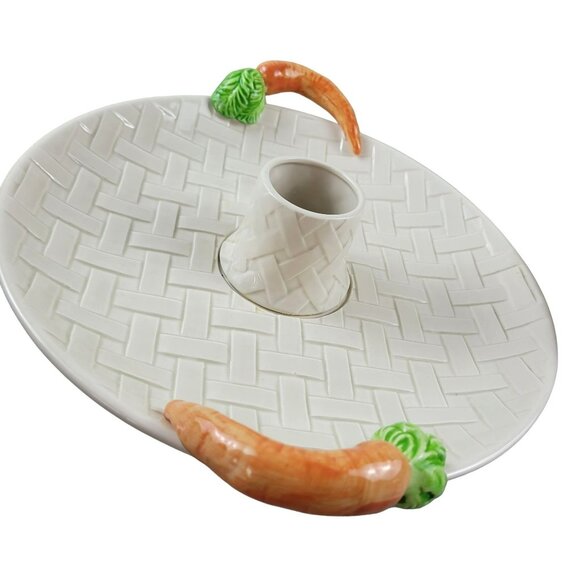 Fitz and Floyd Vintage Serving Plate with Detachable Bowl Vegetable Dish JH1570 - Picture 5 of 10